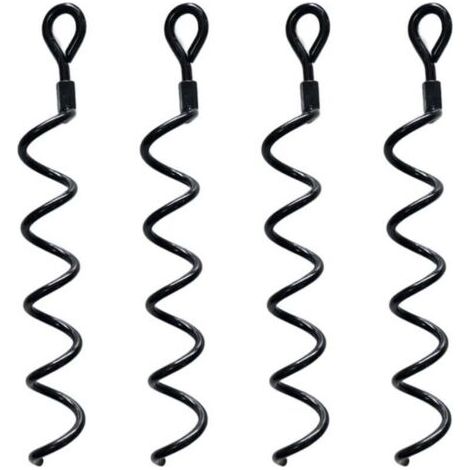 38.5cm Spiral Earth Ground kit d'ancrage haute performance pour hangar Idéal comme poteau d'attache pour chien pour sécuriser les animaux, les tentes, les auvents, les hangars, paquet de 4 (1/4)