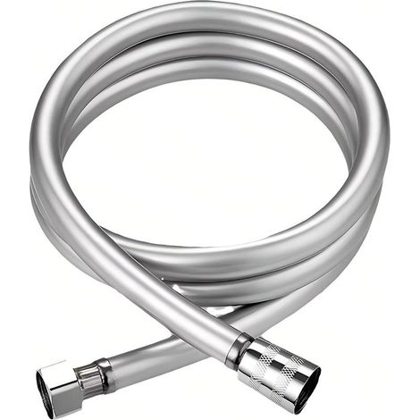1 Tuyau de douche, flexible 1m, PVC anti-torsion, raccord acier inoxydable 304, universel G1/2, pour salle de bain (1/5)