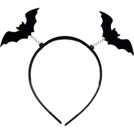 Serre-tête chapeau de sorcière d'Halloween avec chauves-souris et araignées pour femmes et filles, idéal pour les fêtes costumées (taille unique). (1/5)