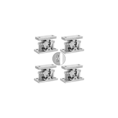 Set di 4 fermaporta a molla in lega di zinco – Argento, 6,5 x 4,2 cm - Crezuo