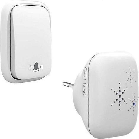 Sonnette extérieure sans fil auto-alimentée, sans pile, étanche, émetteur de signal, adaptateur de signal 220 V UE (1/5)