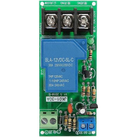 DC12V Verzögerungs-Timer-Schalter, Ein-/Ausschalt-Relaismodul, 0–60 Minuten, 30 A Last, 250 VAC/30 VDC