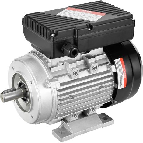 VEVOR Motore Elettrico 0,55KW 1400 Giri/min, CA 220240V 4,5A, 80, Telaio B34, Motore Compressore deAria Monofase, Albero Chiavetta 19mm, Rotazione CW/CCW per Macchine Agricole Attrezzature Generali
