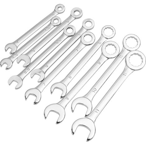 Lot de 10 mini clés mixtes 4 mm-11 mm Mini clés d'allumage métriques clés à extrémité ouverte et extrémité de boîte pour le bricolage et les réparations techniques automobiles et industrielles (1/5)