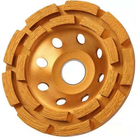AGE TTIO 115mm X 22,2mm 4.5 Pouce Diamant Disque de Meulage Double Rangée Tasse Abrasive Roue Segment Meules Boisseaux Angulaire De Broyeur Pour Béton Granit Pierre Maçonnerie Marbre et Enlever Crépis (1/5)