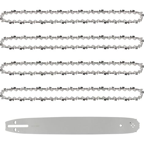 40cm Guide Bar with 4 Chainsaw Chains, 57 Drive Links, 3/8" Pitch, 0.05" (1.3mm) Gauge (1/5)