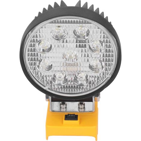 Lampe de travail LED 27 W, lampe portable alimentée par batterie au lithium 18 V pour éclairage d'urgence extérieur 14-22 V (1/5)