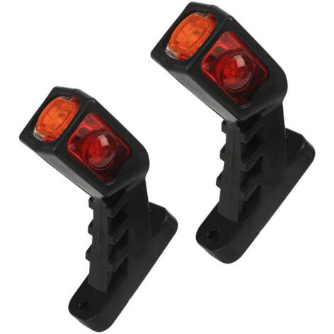 2X 9LED Feux de Marquage Latéraux Lampe Latérale de Remorque 24V Trois Côtés Trois Couleurs Avertissement Jaune Blanc Feu Rouge pour Camion RV Caravane (1/4)