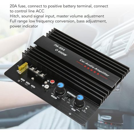 Scheda amplificatore ad alta potenza per auto da 600 W, scheda amplificatore subwoofer, scheda amplificatore audio per auto, potente subwoofer per auto (1/4)