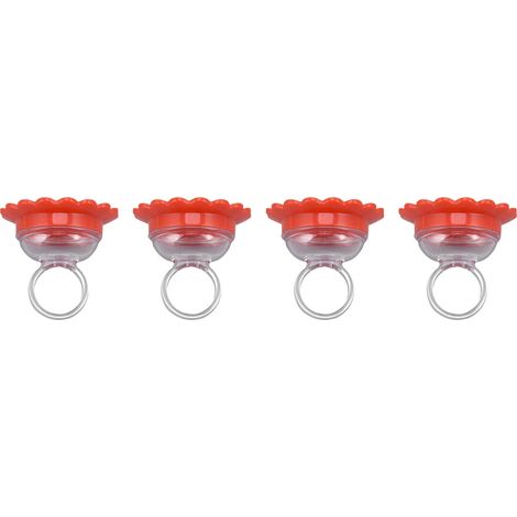4er-Pack Kolibri-Ringfutterspender, handlich, leuchtende Farben, multifunktional, kompakt für den Außenbereich, gelb (1/5)