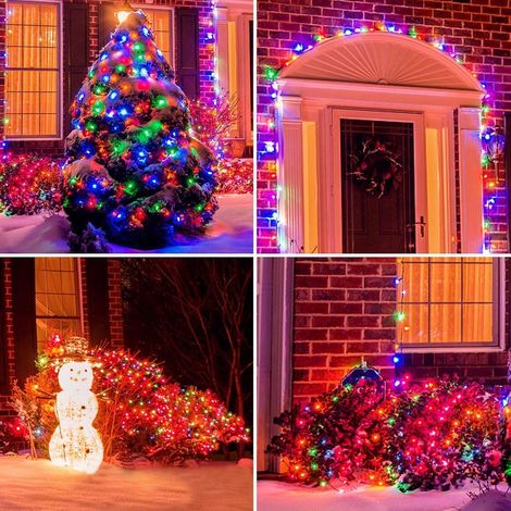Lumières Solaires De Jardin Extérieur, Lumières Solaires Extérieures Étanches Guirlandes Lumineuses Solaires Pour Arbres De Jardin Cour Fête De Mariage Noël (Quatre Couleurs) 200 Led 22m 8 Mod (1/5)
