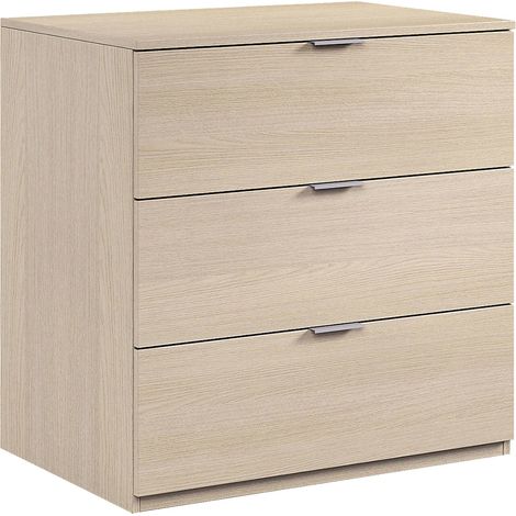 Dmora Cajonera con tres cajones, color roble, 77 x 80 x 38 cm., con embalaje reforzado