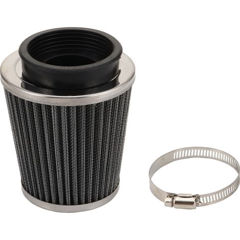 Schrägkegelförmiger Luftfilter für Motorräder: Einlassdurchmesser: 58 mm Gesamthöhe: 115 mm Bodendurchmesser: 73 mm (1/4)