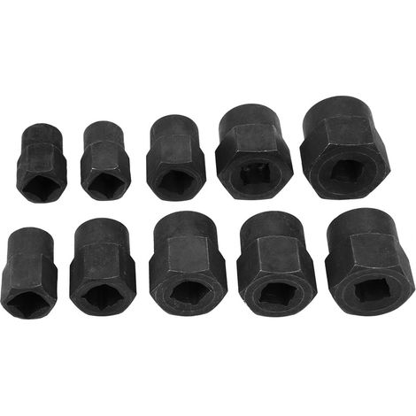 Kit de 10 outils d'extraction d'écrous endommagés pour écrous cassés de 9 à 19 mm, extracteur en boîte aluminium (1/5)