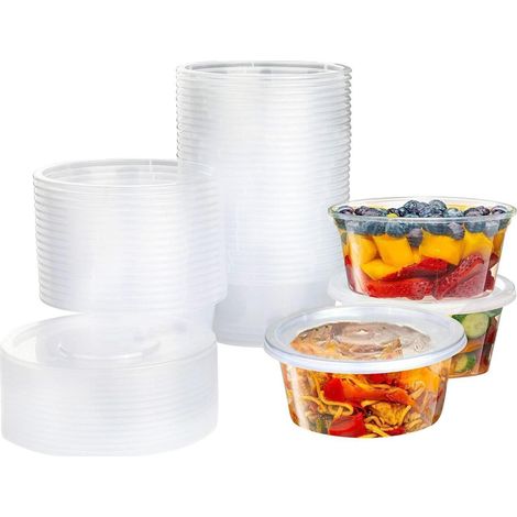 Aufbewahrungsdosen 50 Stück Deckel Diamantzeichnung Soßen 11oz 280ml (1/5)