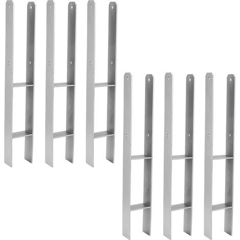 SWANEW 6x Support de poteau H-ancre Poteaux de Clôture 81MM