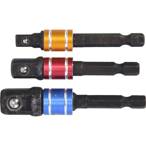 Kit d'adaptateurs pour douilles, tige hexagonale 1/4 po, embout carré et rallonge pour tournevis (1/5)