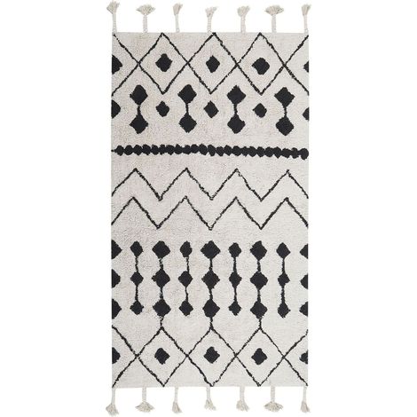 Rug KHEMISSET Off-White 80 x 150 cm Cotton