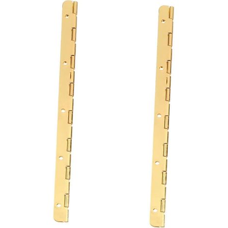 Charnières de meuble SHINEOFI dorées, 190 mm de long, lot de 2, pour fixation de meubles (1/5)