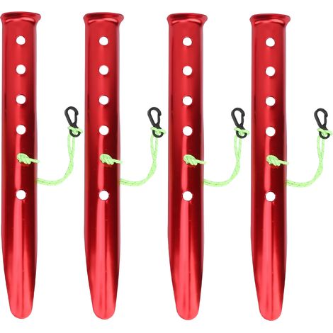 4-teiliges Set windfester Zeltnägel aus Aluminiumlegierung, geeignet für Schnee und Schlamm, robuste Campingausrüstung