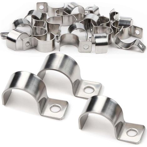 Paquete de 20 abrazaderas metálicas, Abrazaderas pequeñas para tuberías, Abrazaderas de acero para cables, Diámetro 20-21 mm (1/5)