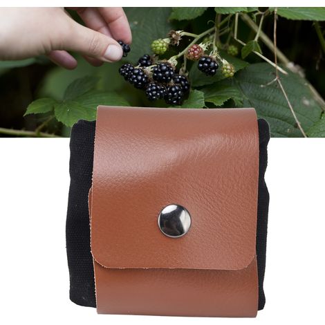 Sac à cueillir des fruits, sac à outils à porter à la taille, sac de rangement pour la jungle, sac de rangement, sac de cueillette en extérieur, PU noir (1/5)