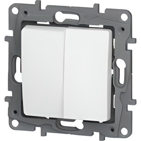 Poussoir double Niloé 6A 250V NO-NF finition Pur (664708)