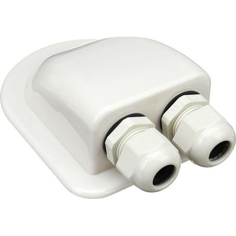 ABS Double Solar-Cable-Entry-Gland-Housing, Weatherproof Cable Entry Plate for All Cable Types White (1/5)