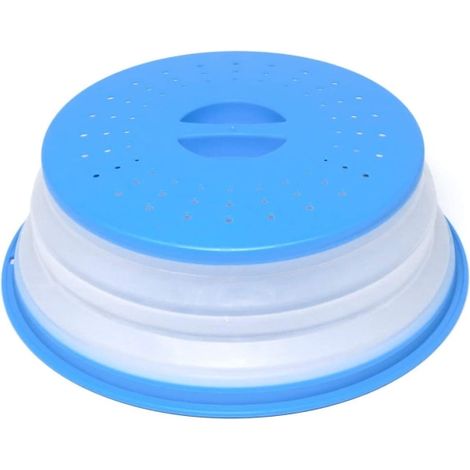 Protège-éclaboussures pour micro-ondes, couvercle anti-projections en plastique transparent, diamètre 25 cm, lot de 2, réutilisable et facile à nettoyer, compatible avec tous fours à micro-ondes (1/5)