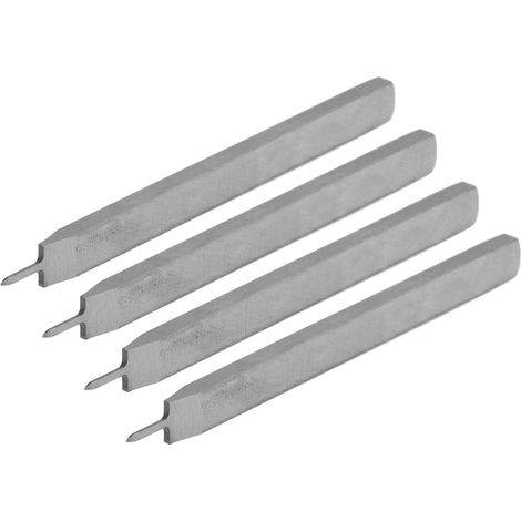 4 poinçons à cuir à 1 pointe, en acier rapide, traités thermiquement, 4 mm
