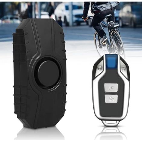 Alarme de vélo sans fil pour moto, vélo avec télécommande, capteur de mouvement de vibration de sécurité, 113 dB, étanche, pour vélo, moto, scooter (1/5)