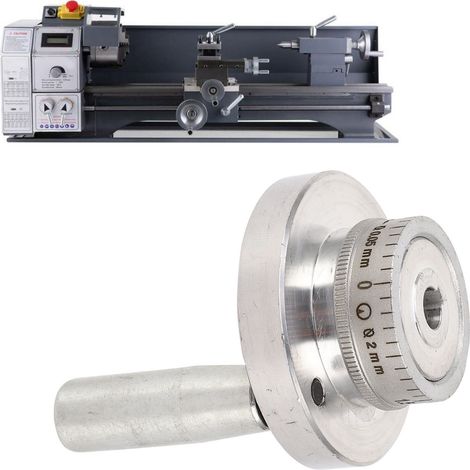Volant pour mini-machine à outil avec poignée, roue à plaque incurvée en alliage d'aluminium de 58 mm, convient aux mini-tours tels que 712, 714, 0618, CJ18A, etc. (1/5)
