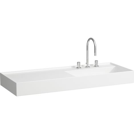 LAUFEN Kartell lavabo, bajo encimera, repisa izquierda, 1 agujero