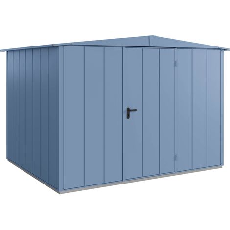 Hörmann Metall-Gerätehaus Berry Modern mit Satteldach Typ 3, 324 x 248 cm, taubenblau, 8 m², 1-flüglige Tür (1/5)