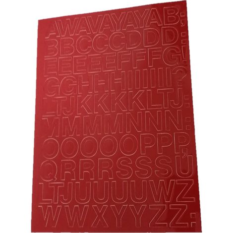 Lettere autoadesive in lamina, 1,5 cm, rosse