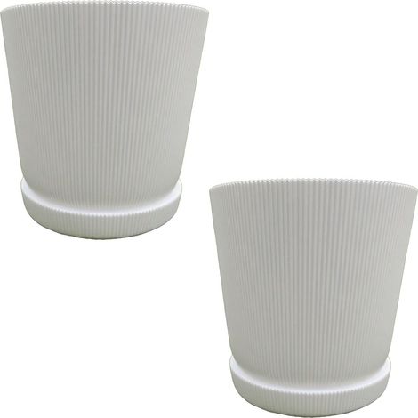 Fioriere con sottovasi, set da 2, per interni/esterni