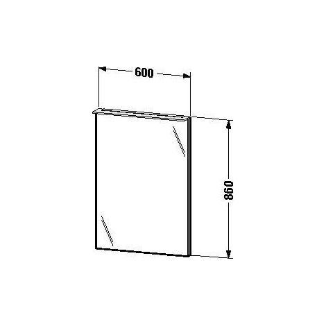 Miroir DuravitX-LARGEavec éclairage 860x600x105mm noir haute brillance