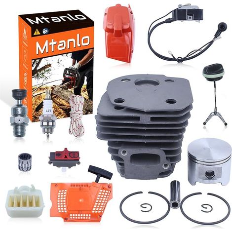 Pour Husqvarna 346XP 350 351 353 Pour tronçonneuse, kit de piston de cylindre 45 mm, 503 91 05-01/503910501, 537 25 30 02, 537 10 47 02, 537 42 30 01, 537-02-40-03, 5370240-02 (1/5)