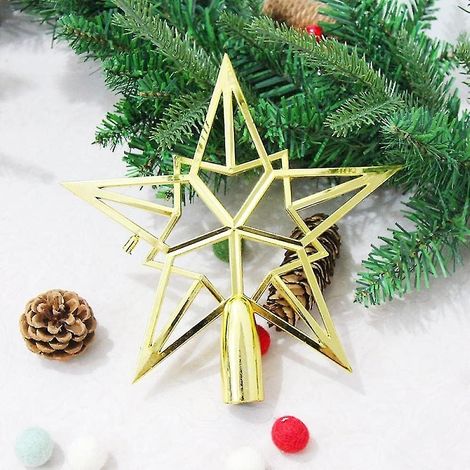 Étoile de Noël pour sapin, décoration de sapin de Noël, pentagramme en relief à paillettes, Noël (1/4)