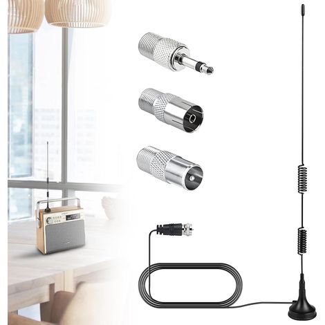 Antenne récepteur FM DAB - Antenne Aicharynic avec base magnétique - Câble d'extension de 3 m - Pour récepteur stéréo, audio vidéo, home cinéma, Hi-Fi (1/5)