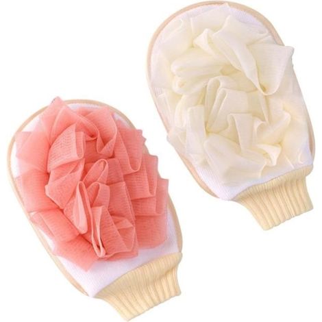 Lot de 2 gants de bain exfoliants - Marque - Nettoyage en profondeur de la peau - Adulte - Mixte (1/4)