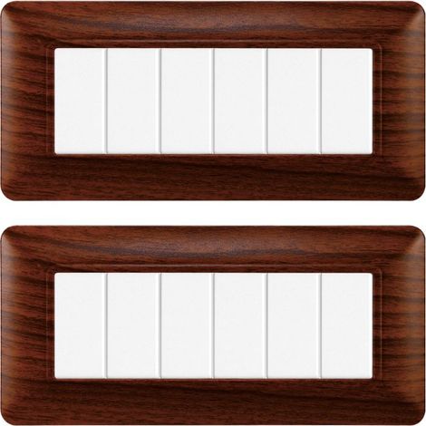 gloca Set Placche Plastica Compatibili Matix (2 Pezzi Radica, 6 Posti) (1/4)