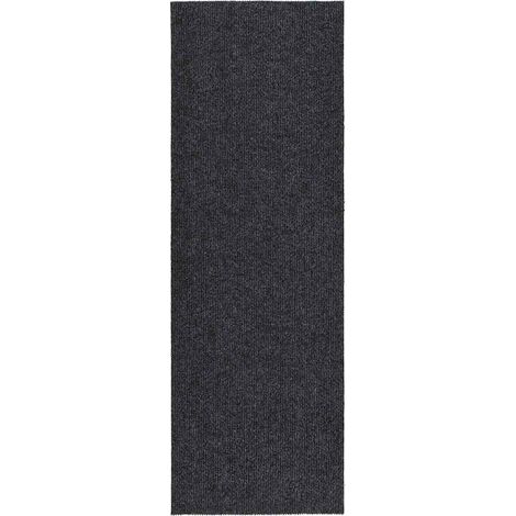 Tapis 100x300 cm Tapis de salon Tapis d'entrée Anthracite 10769 (1/5)