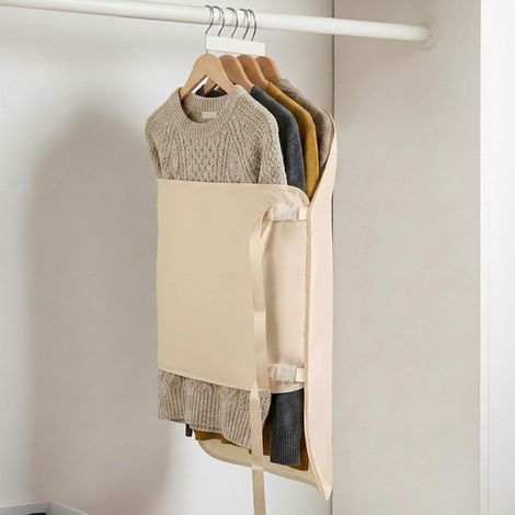 Organisateur de Dressing en Satin Lavable à l'eau, Beige (1/5)