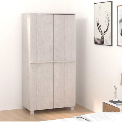 vidaXL Armario HAMAR madera maciza de pino blanco 89x50x180 cm (1/5)
