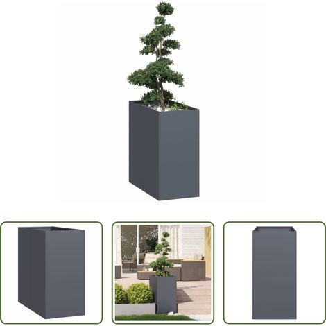 Bac à fleurs - Jardinière anthracite 40x80x80 cm acier (1/5)