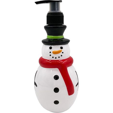 Dispensador de jabón líquido con decoración de muñeco de nieve navideño, multifuncional para encimera/decoración de cocina (1/5)