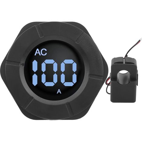Ampèremètre numérique AC à écran LCD rond PZEM024A100A avec transformateur de courant à noyau divisé AC30500V (1/5)