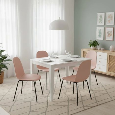 Moon, Tavolo allungabile con top in Melaminico Cemento bianco (90cm X 156/316cm H. 76cm) Made in Italy Duzzle (1/5)