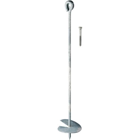 Wovar – Ancrage au sol 50 cm en métal galvanisé – Résistant à la rouille – Pour poteaux ronds et carrés – Installation facile avec pointe